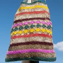 天然棉麻鉤織輕便包/斜背包/側背包/肩背包/購物袋/提袋-音樂節風