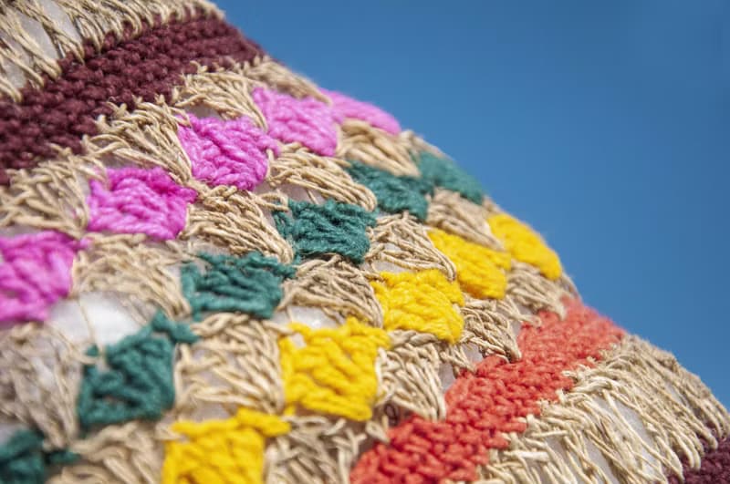 天然棉麻鉤織輕便包/斜背包/側背包/肩背包/購物袋/提袋-音樂節風