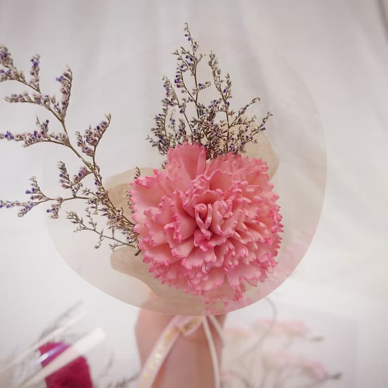 香氛索拉康乃馨單隻花束 /母親節花束/永生花/乾燥花束/花束