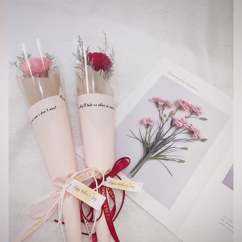 香氛索拉康乃馨單隻花束 /母親節花束/永生花/乾燥花束/花束