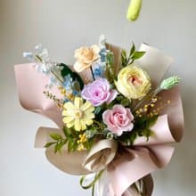 永生田園玫瑰花束。韓系多巴胺感。賽鮮花花束。求婚攝影配件