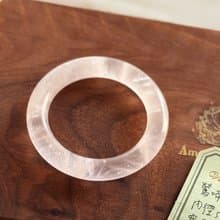 鶯啼春曉丨天然冰透馬達加斯加粉晶手鐲丨灌注水晶靈氣丨彌雅原創