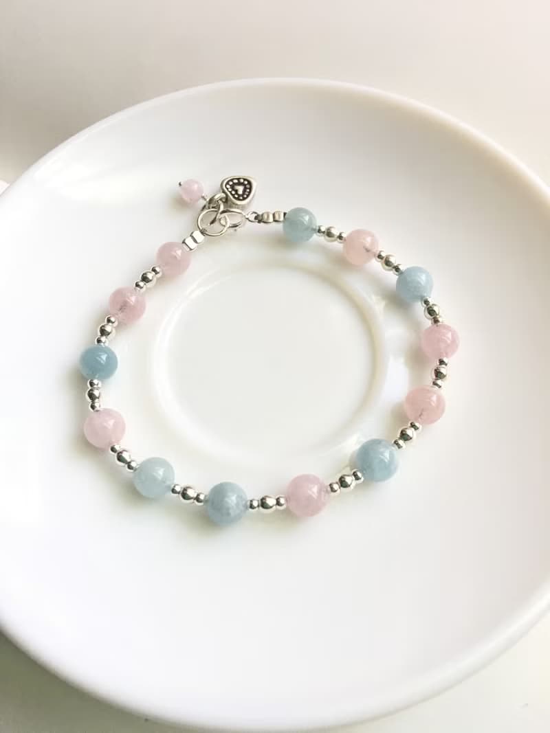 Ops Morganite Gemstone Silver bracelet-摩根石/純銀/粉嫩/手鍊