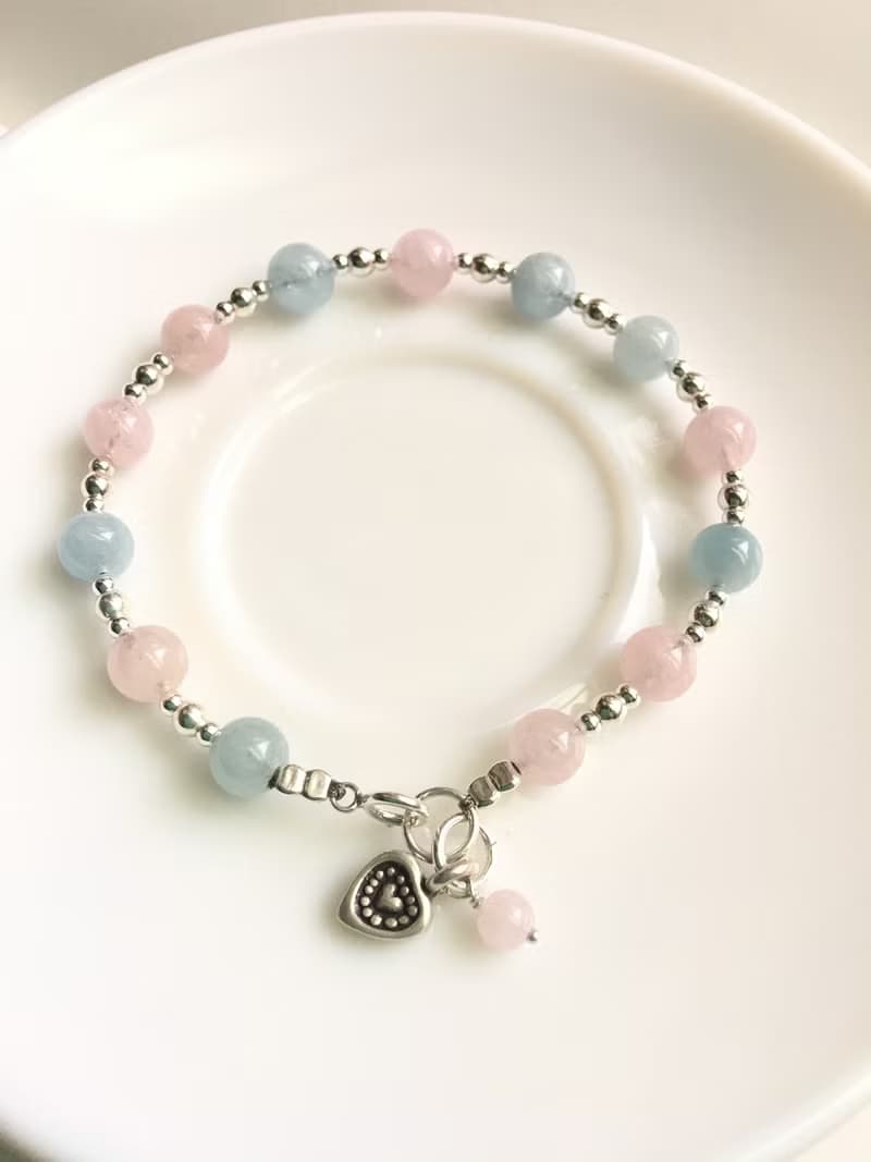 Ops Morganite Gemstone Silver bracelet-摩根石/純銀/粉嫩/手鍊