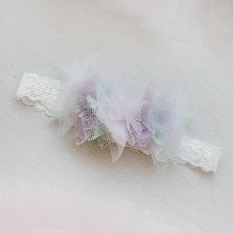 新生寶寶專屬  閃亮星星小天使 蕾絲頭帶款 花朵頭飾 – 五色