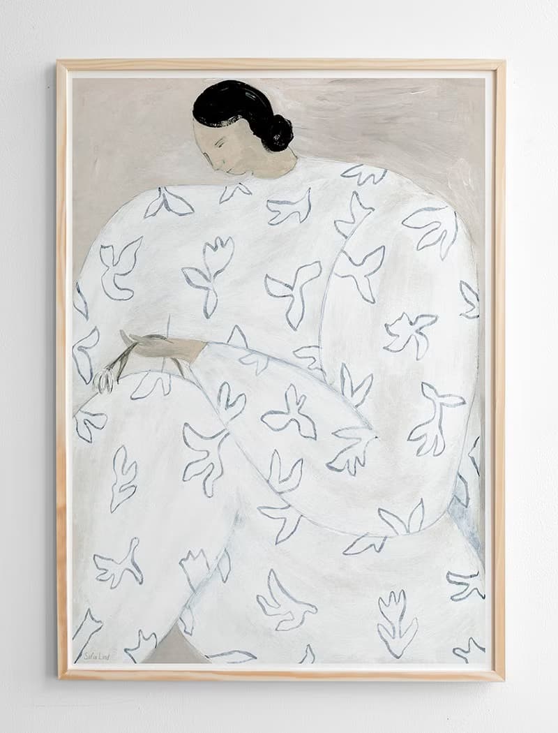 Sofia Lind - 瑞典藝術家設計海報 WHITE FLOWER POSTER