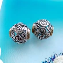 Vintage Jewelry 西洋古董飾品 冷色調 立體 惡魔果實 夾式耳環