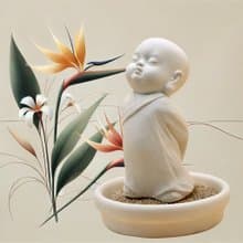 佛藝 淨念吉祥小沙彌之唯心  珪藻小盤套組 擴香套組 居家香氛