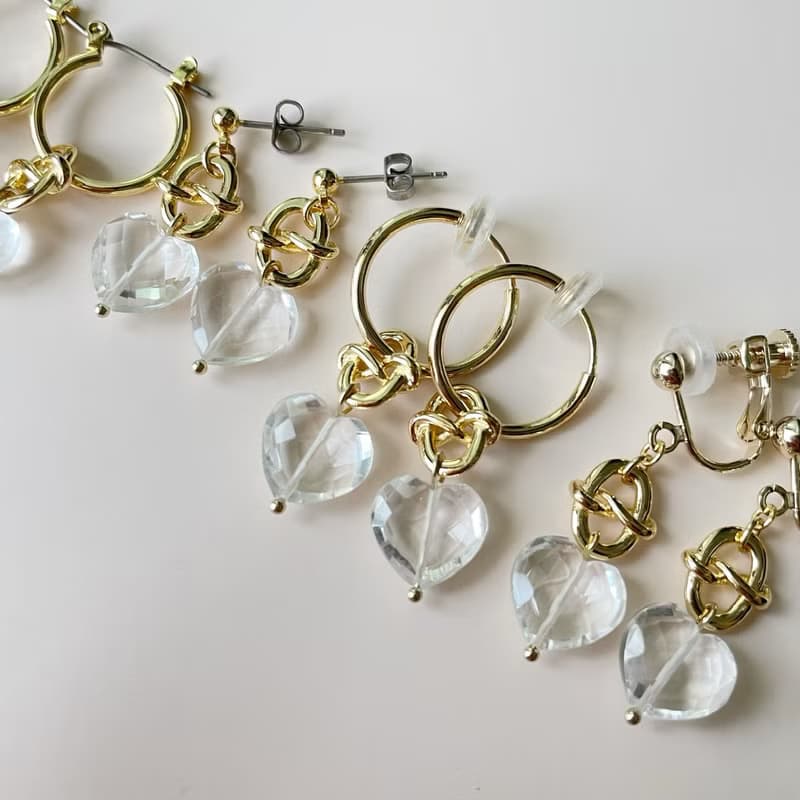 Crystal knot ピアス/イヤリング