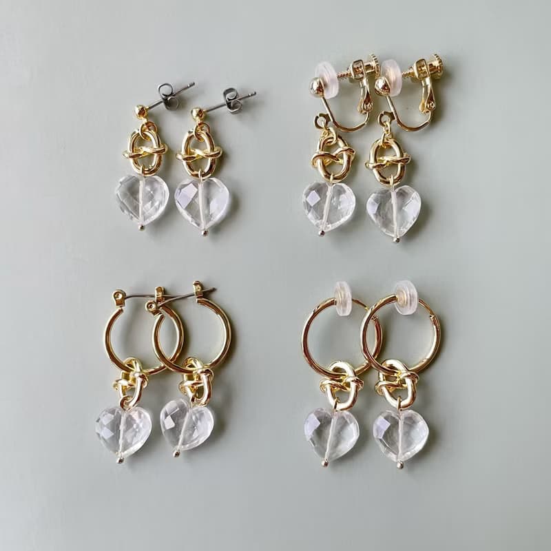 Crystal knot ピアス/イヤリング