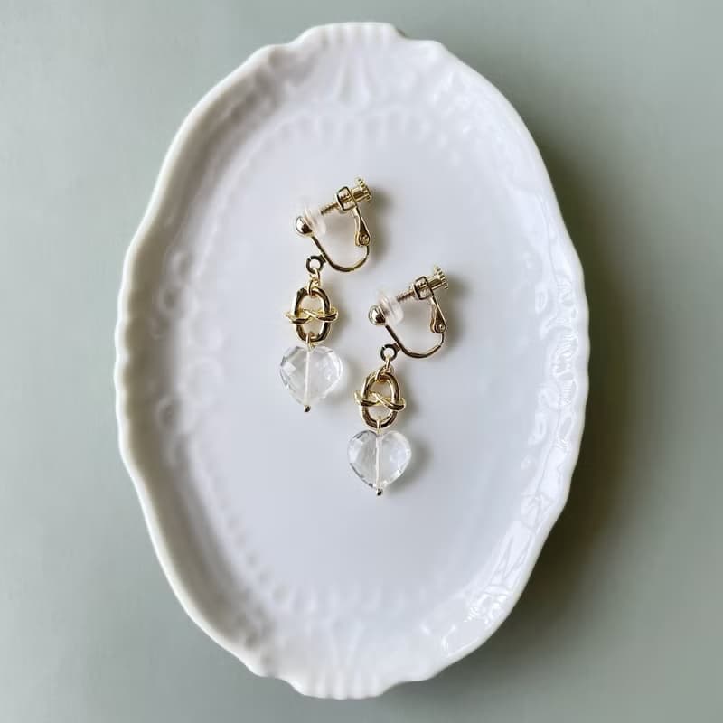 Crystal knot ピアス/イヤリング