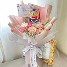 永生花束 畢業花束 熊熊花束