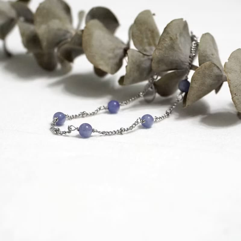 ll 坦桑石手工繞製細手鍊 ll 坦桑石 丹泉石 手鍊 手環 BR-00024