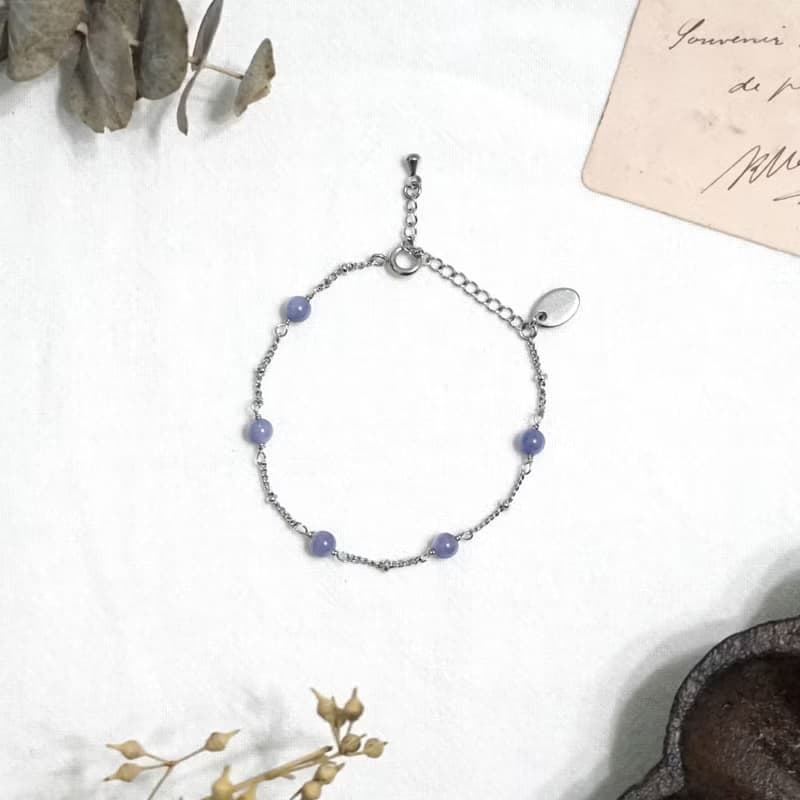 ll 坦桑石手工繞製細手鍊 ll 坦桑石 丹泉石 手鍊 手環 BR-00024