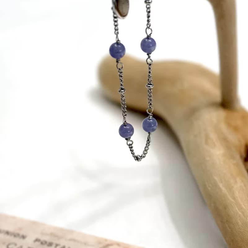 ll 坦桑石手工繞製細手鍊 ll 坦桑石 丹泉石 手鍊 手環 BR-00024