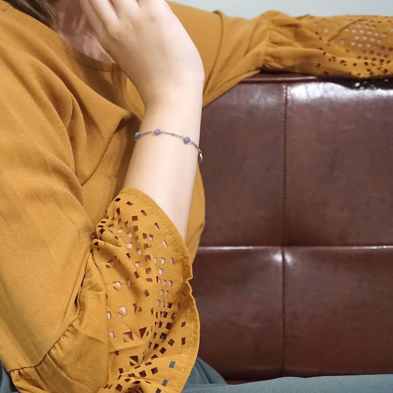 ll 坦桑石手工繞製細手鍊 ll 坦桑石 丹泉石 手鍊 手環 BR-00024