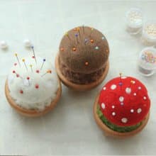 羊毛氈手作 蘑菇造型針插擺件 刺繡針收納 家居飾品 閨蜜交換禮物