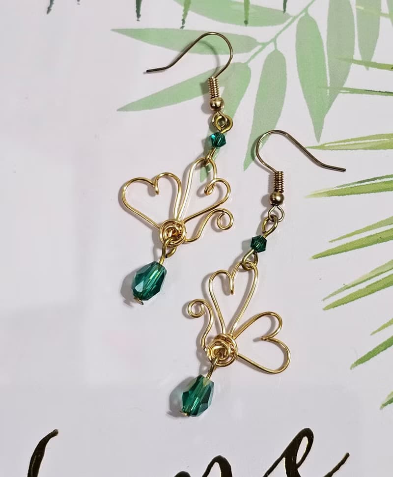【葉綠舒手作】比翼成雙  /金屬線編織/節日/禮物/飾品/項鍊