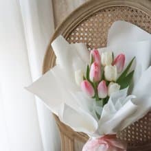 心動限定 粉白鬱金香 鮮花花束/限台中地區