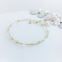 橄欖石 + 赫基蒙鑽 x 14KGF手鍊