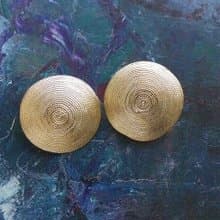 Vintage Jewelry 西洋古董飾品 大漩渦 圓盤 夾式耳環