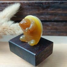 雕件 逗樂動物-蛋殼龜 棕玉髓/原石龜殼紋路獨特