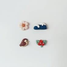 bi birdy //小清新鳥・花・果・山手工軟陶小耳釘