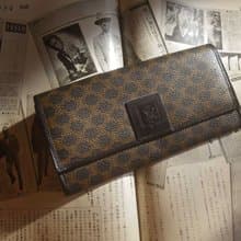 【老時光 OLD-TIME】早期二手老包義大利製CELINE長皮夾