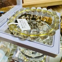 收藏透體玻璃透黃金利比亞隕石10.8-11mm30g財富引流器事業招財