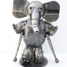 Elephant Scrap Metal Sculpture, Gift For Anniversary, Get Well Gift Sculptures