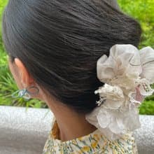 海底生物 米白色髮夾 鯊魚夾