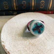 戒指 日本白瓷 自然釉色 無限看不膩色調 真皮革 藝術等級