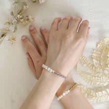 | 溫柔珍珠 l 飾品 x 蠟線 x 手鍊手環 x 鍍14K x 手作禮物