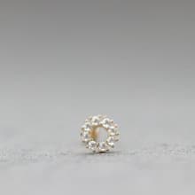 14K Cycle CZ Piercing 圓圈鑽鎖珠耳環 (單個)耳骨 耳窩 不退色
