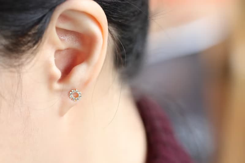 14K Cycle CZ Piercing 圓圈鑽鎖珠耳環 (單個)耳骨 耳窩 不退色