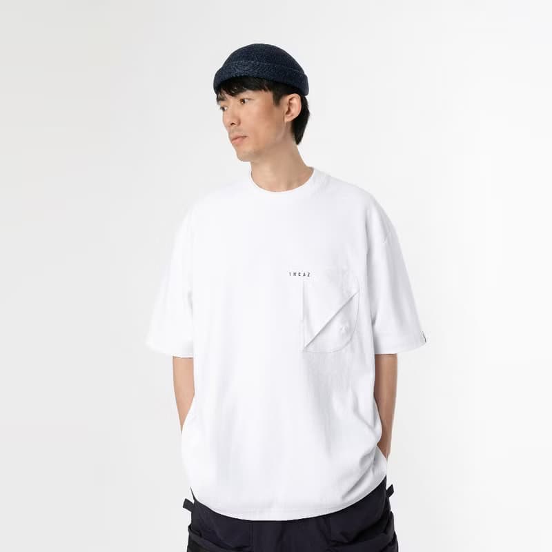 3D Dual-Pocket Tee城市通勤立體輪廓雙層口袋寬松短袖T恤