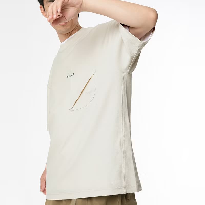 3D Dual-Pocket Tee城市通勤立體輪廓雙層口袋寬松短袖T恤