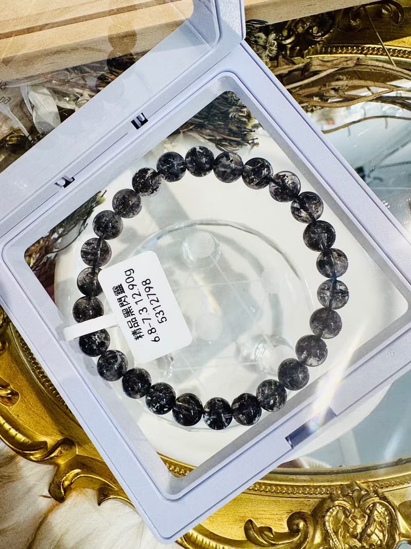 精品油墨晶透體黑武士黑閃靈6.8-7.3mm12.90g淨化消負能量防噩夢