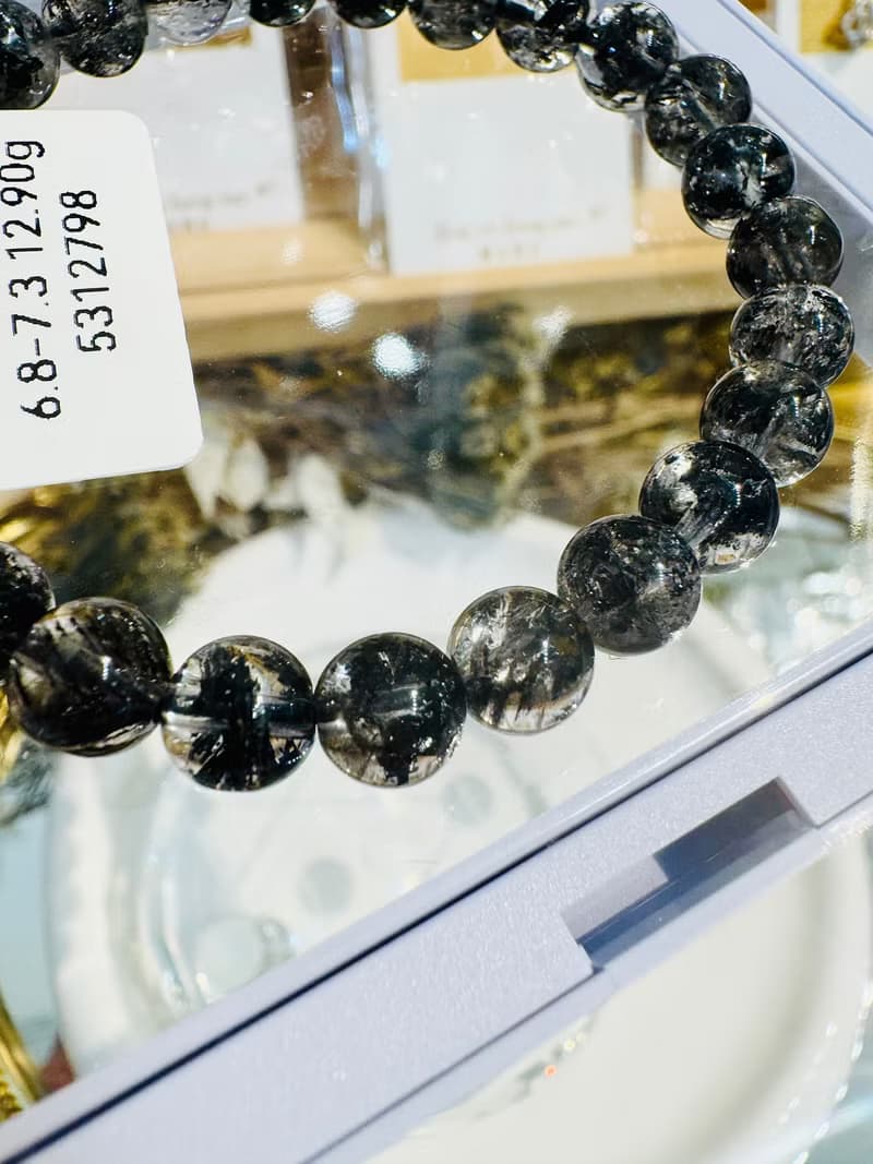 精品油墨晶透體黑武士黑閃靈6.8-7.3mm12.90g淨化消負能量防噩夢