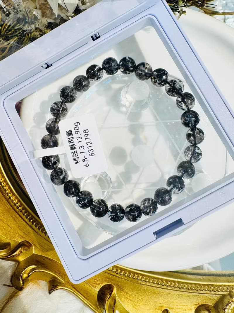 精品油墨晶透體黑武士黑閃靈6.8-7.3mm12.90g淨化消負能量防噩夢