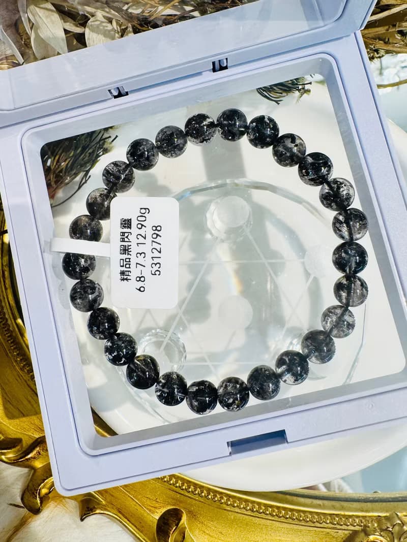 精品油墨晶透體黑武士黑閃靈6.8-7.3mm12.90g淨化消負能量防噩夢