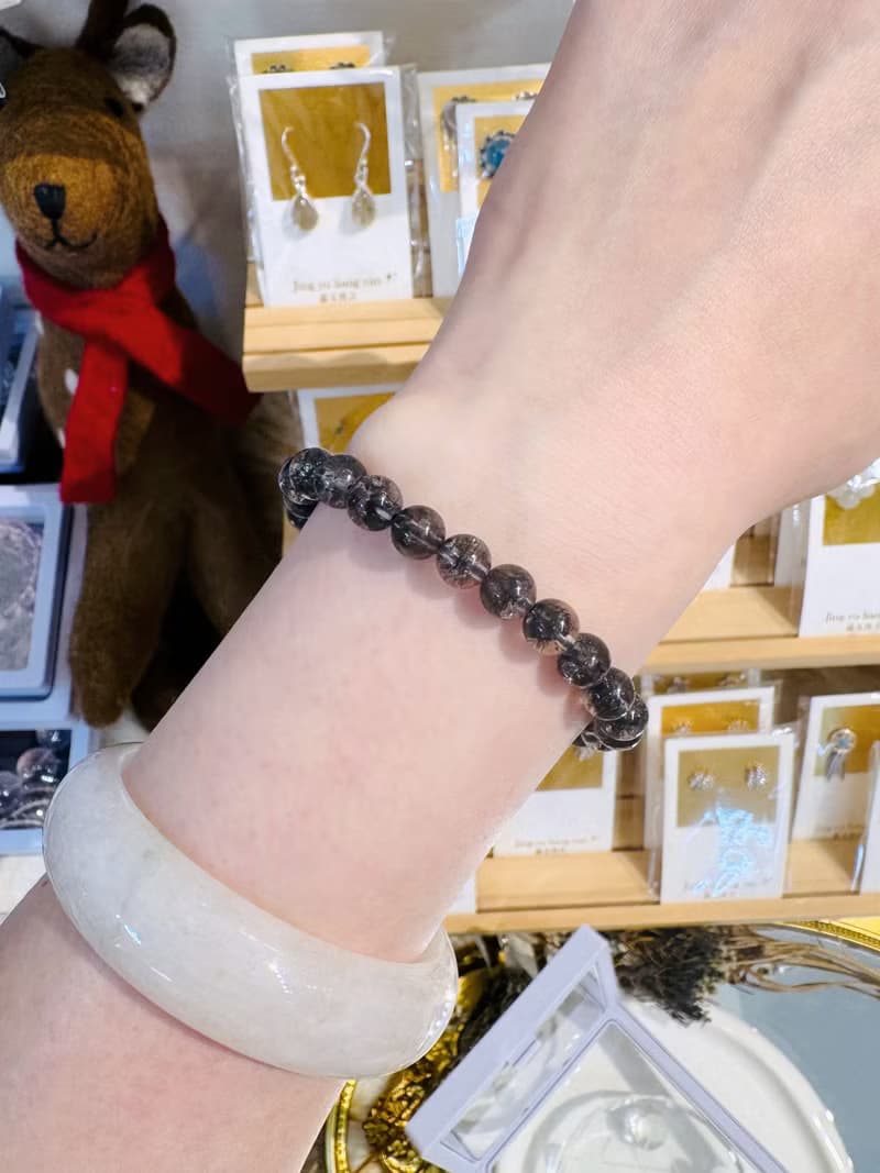 精品油墨晶透體黑武士黑閃靈6.8-7.3mm12.90g淨化消負能量防噩夢