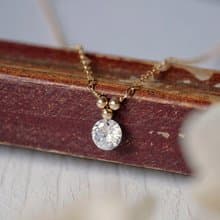 Trinity 幾何金珠水鑽項鍊 美國注金14kgf