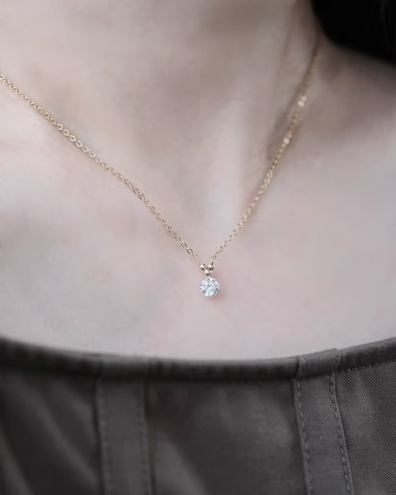 Trinity 幾何金珠水鑽項鍊 美國注金14kgf