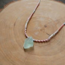 N50/SS24~ 粉晶 l 藍綠螢石 l 蠟線 l 手工編織 l 原礦項鍊