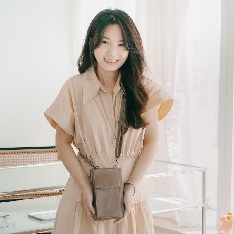 【24hr快速出貨】信封長夾手機包-075131 五色 真皮 送禮 075132