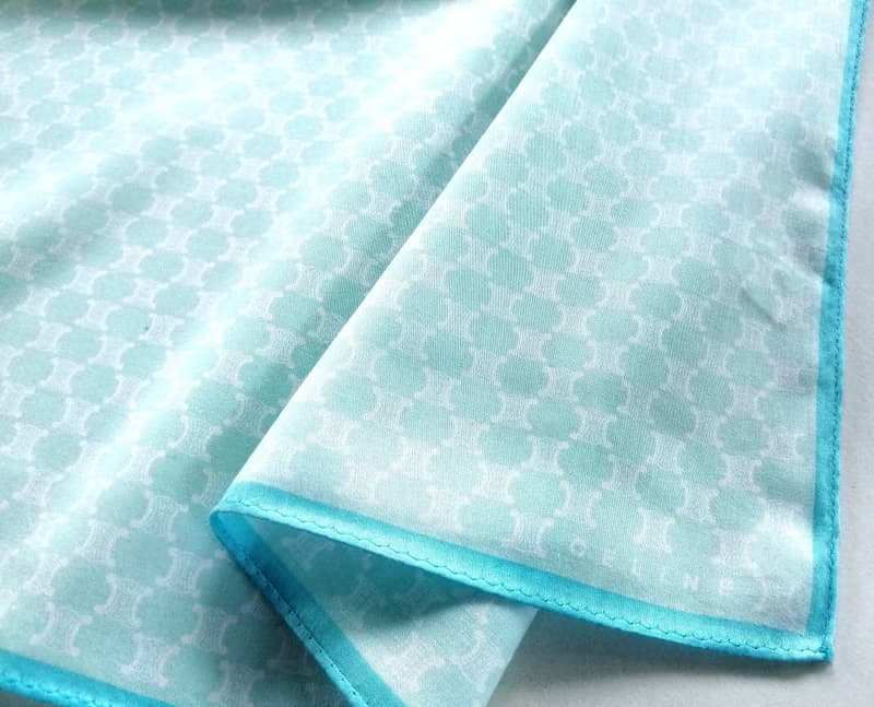 Celine Vintage Handkerchief Logo Monogram Blue 20 x 20 inches