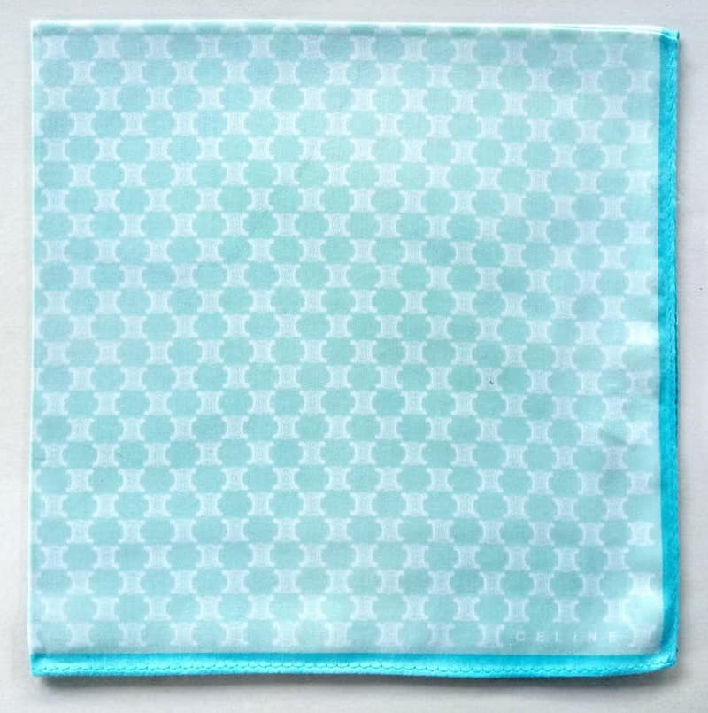 Celine Vintage Handkerchief Logo Monogram Blue 20 x 20 inches