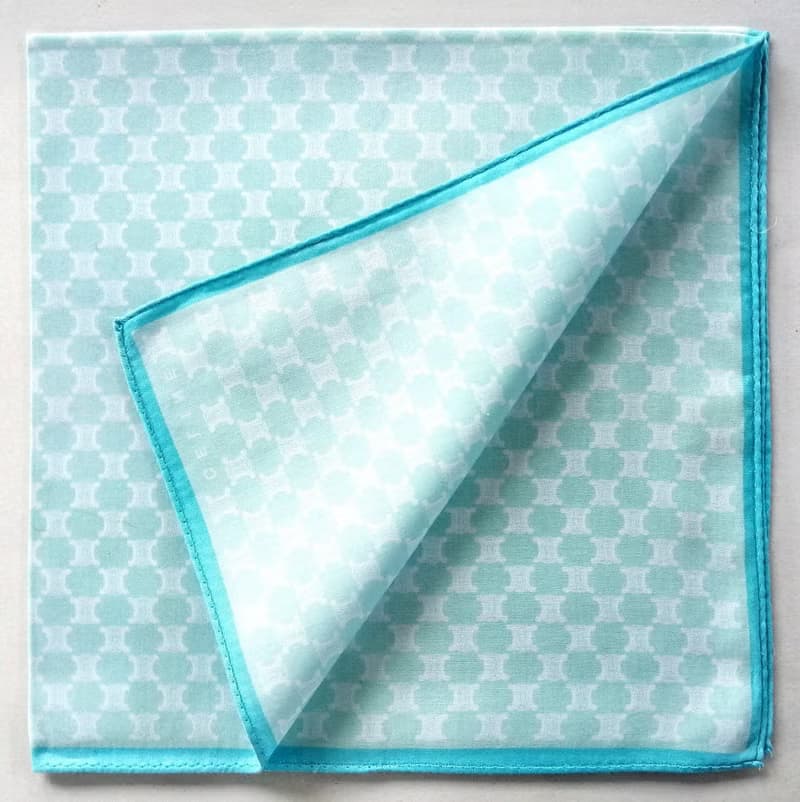 Celine Vintage Handkerchief Logo Monogram Blue 20 x 20 inches