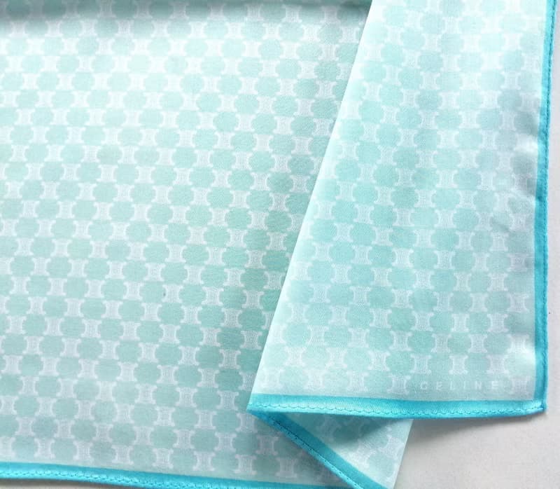 Celine Vintage Handkerchief Logo Monogram Blue 20 x 20 inches
